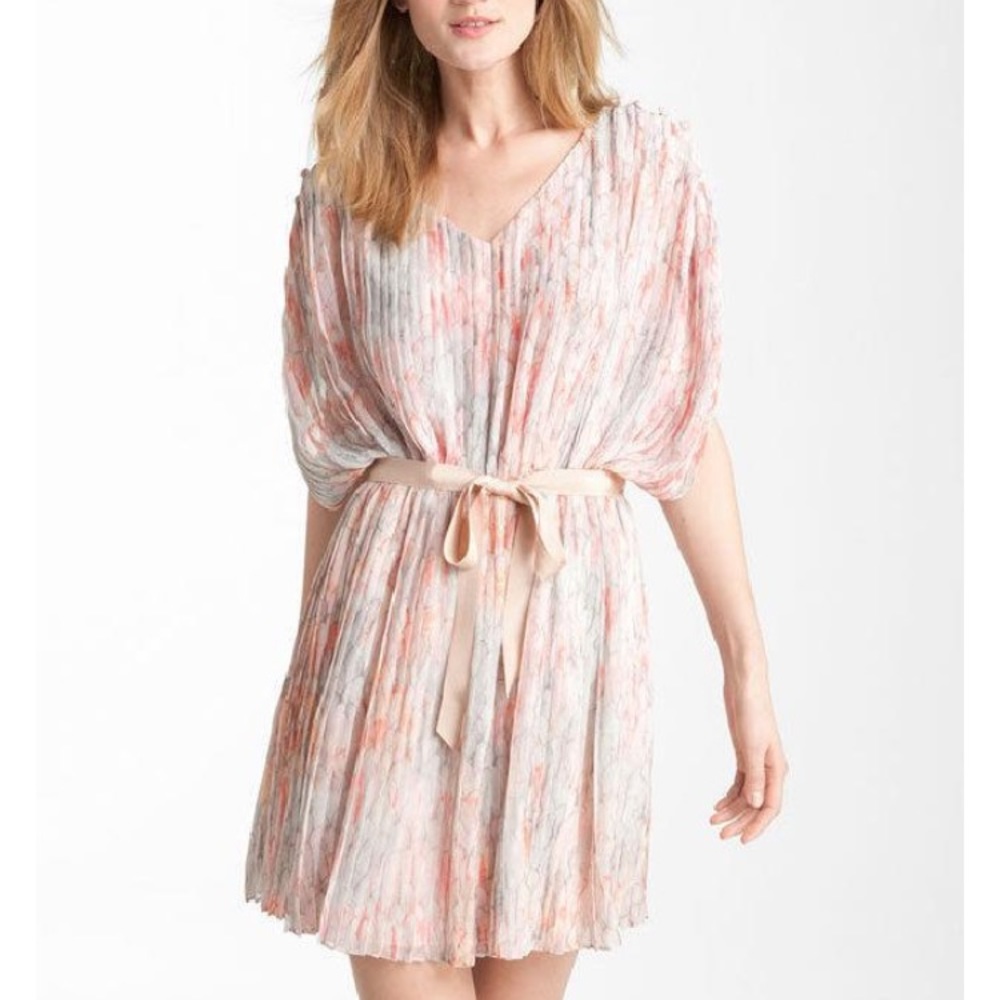 Jessica Simpson Pleated Pink Mini Dress